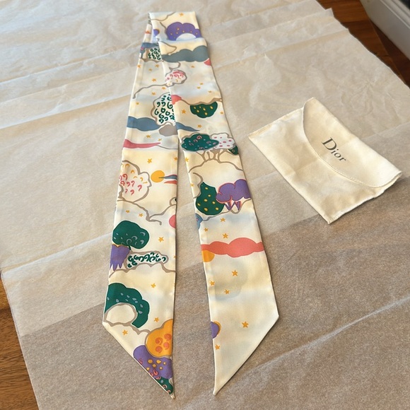 Authentic Christian Dior Skinny Silk Scarf - Picture 5 of 12
